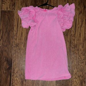 New Lola + The Boys Pink Ruffle Sleeve Dress